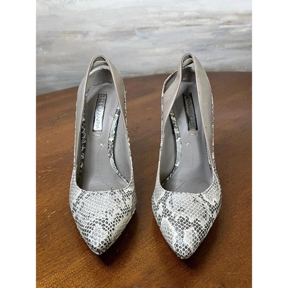 BCBGeneration Snakeskin Heels in Gray and White - Picture 1 of 4